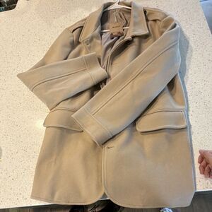 MANLY Beige Button Closure Men's Coat XL Solid Pattern Regular Size